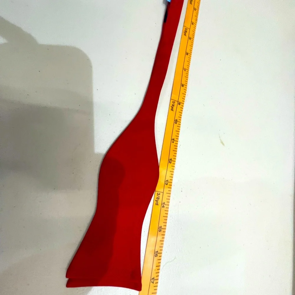Fire Engine RED Tommy Hilfiger 100 % silk Bow Tie